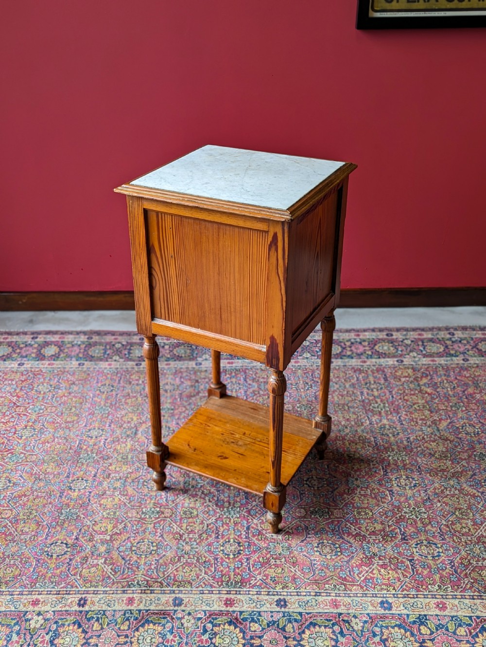 Antique French Pitch Pine Bedside Pot Cupboard View VIII