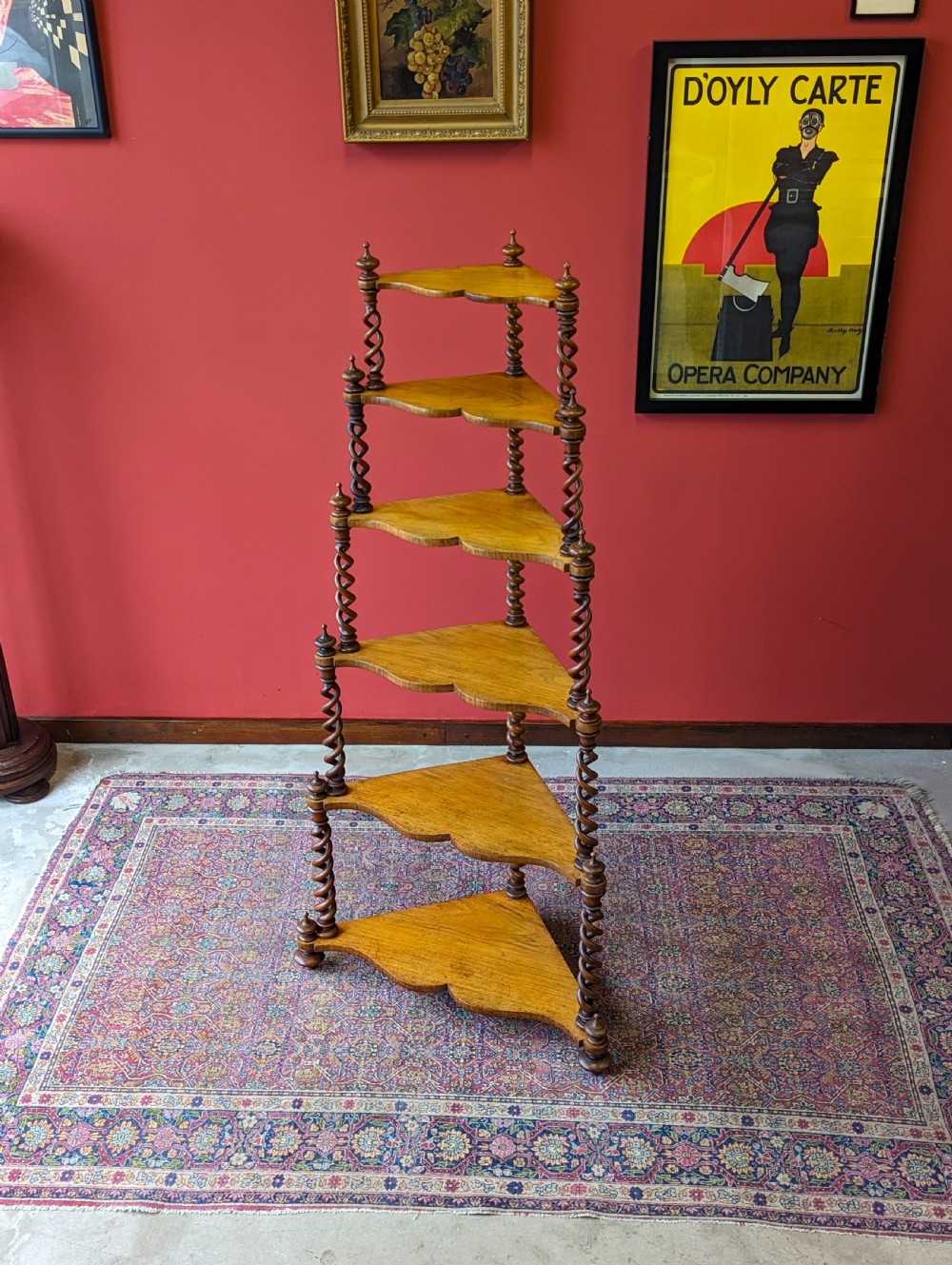 Antique 19th Century Tall Six Shelf Whatnot Stand