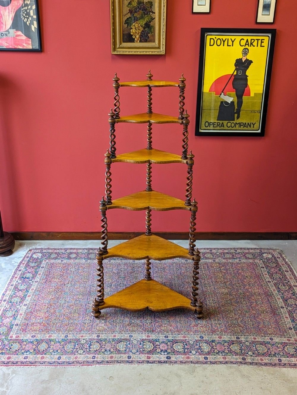 Antique 19th Century Tall Six Shelf Whatnot Stand View II