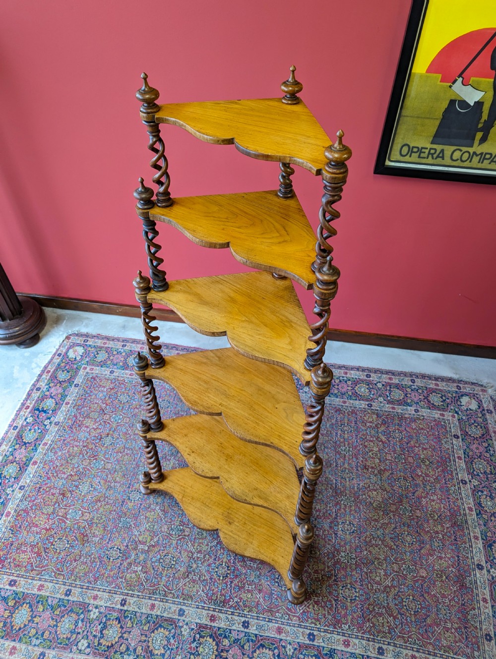 Antique 19th Century Tall Six Shelf Whatnot Stand View VI