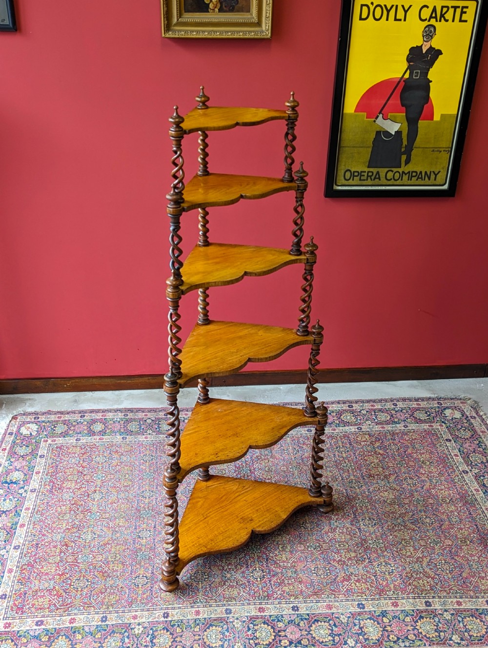Antique 19th Century Tall Six Shelf Whatnot Stand View VII