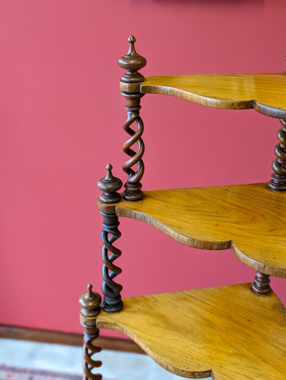 Antique 19th Century Tall Six Shelf Whatnot Stand View IX
