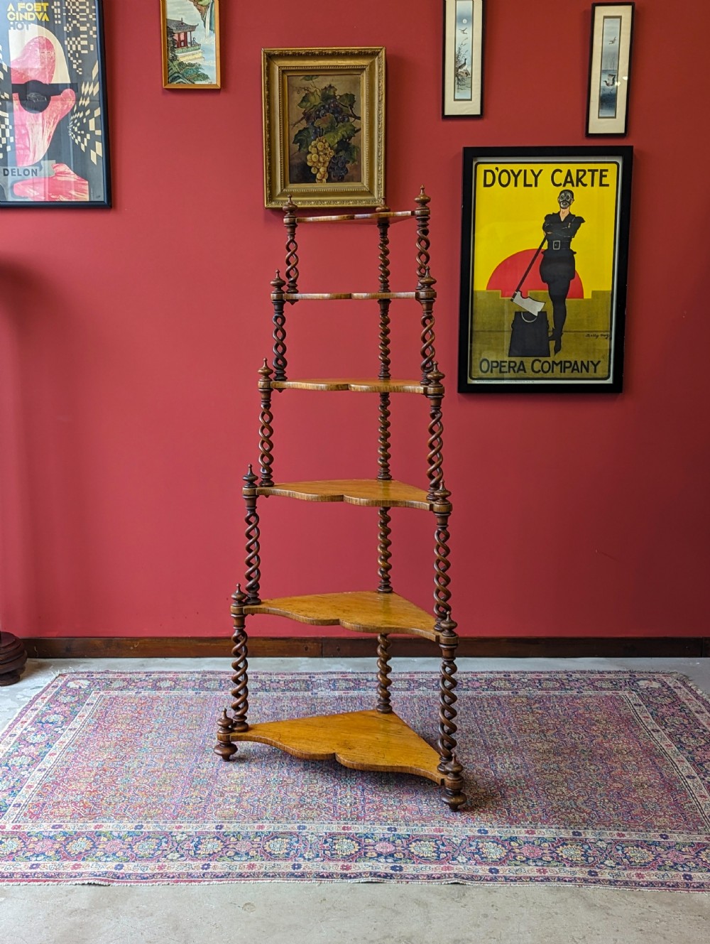 Antique 19th Century Tall Six Shelf Whatnot Stand View X