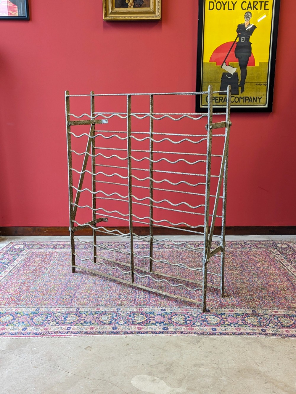 Antique Victorian Country House Cast Iron Wine Rack View V