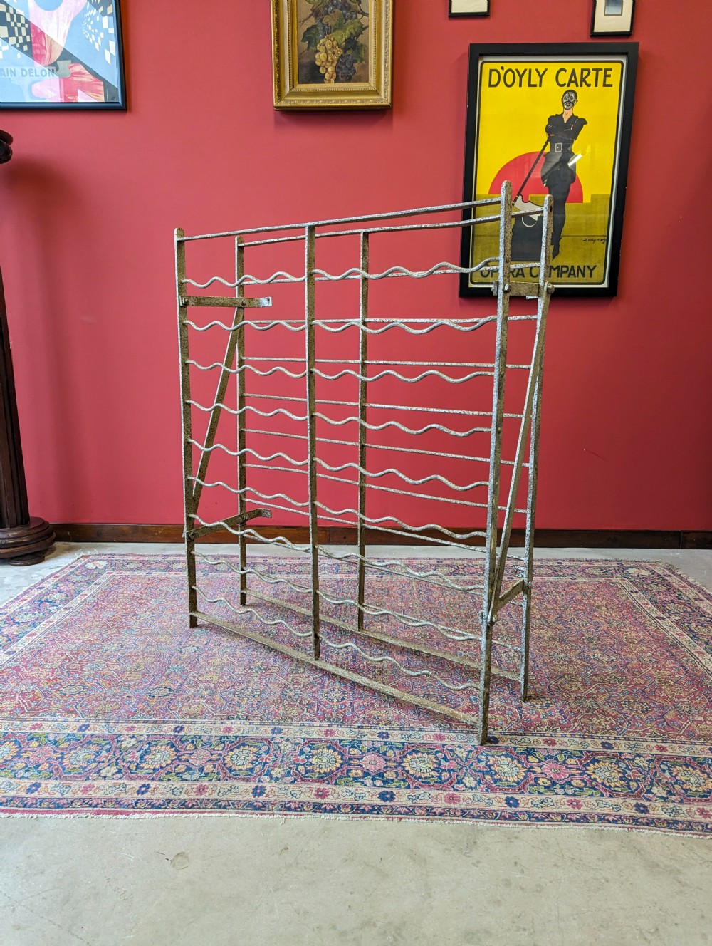Antique Victorian Country House Cast Iron Wine Rack View VII