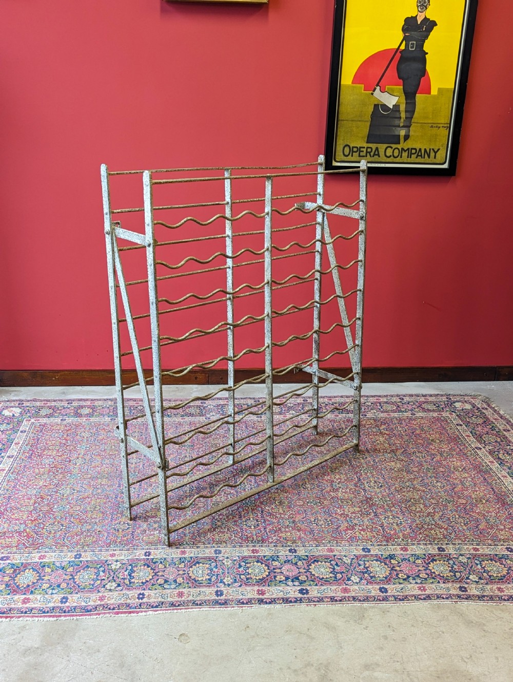 Antique Victorian Country House Cast Iron Wine Rack View VIII