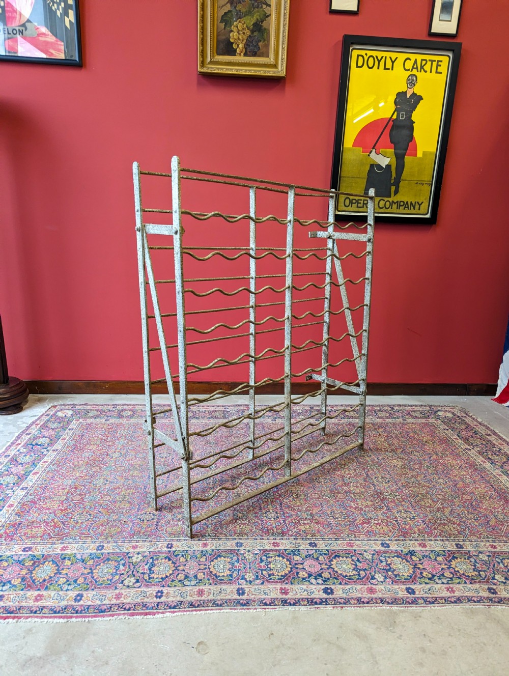 Antique Victorian Country House Cast Iron Wine Rack View IX