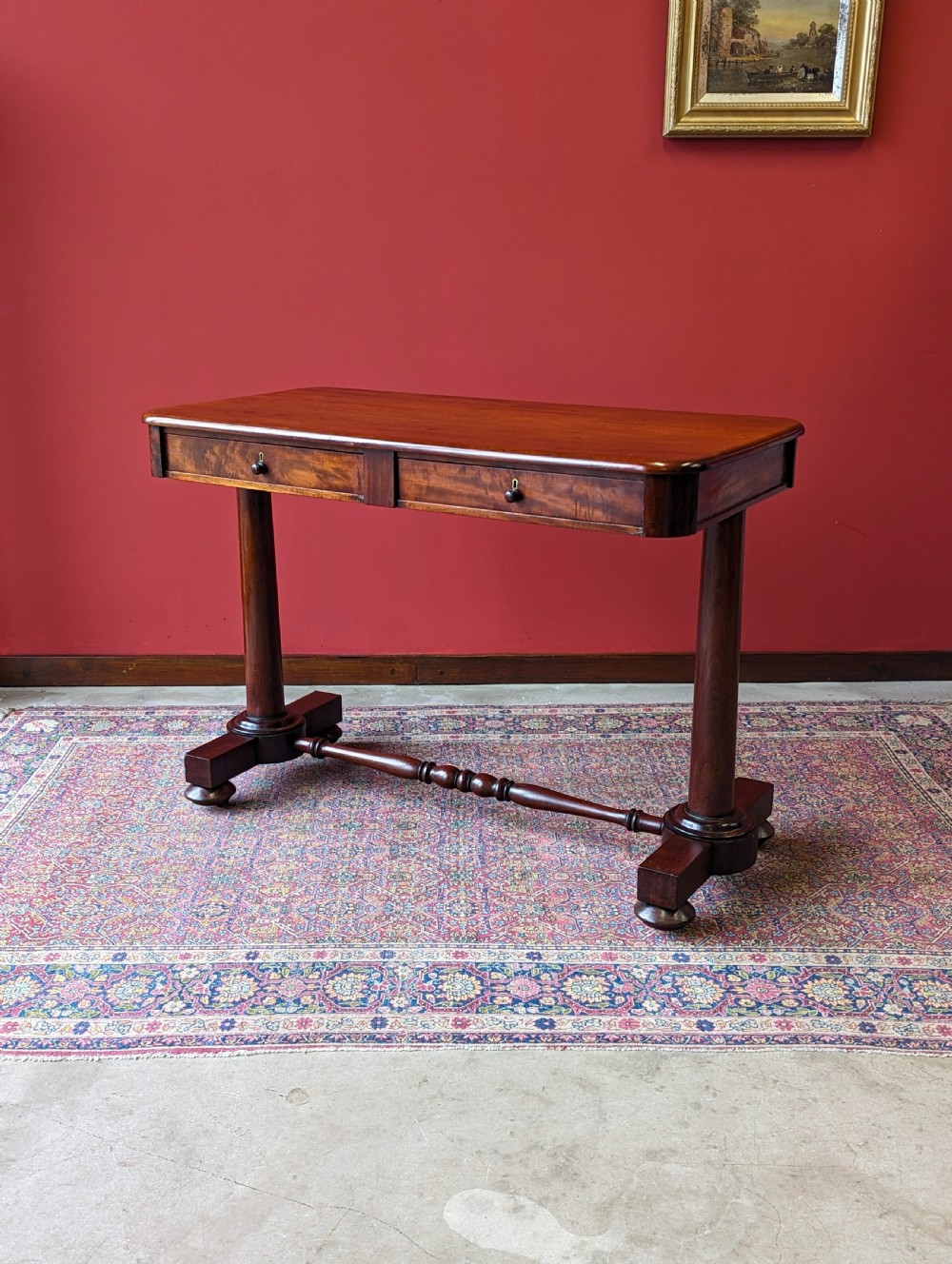 Antique Regency Period Mahogany Library Table Desk Circa 1830