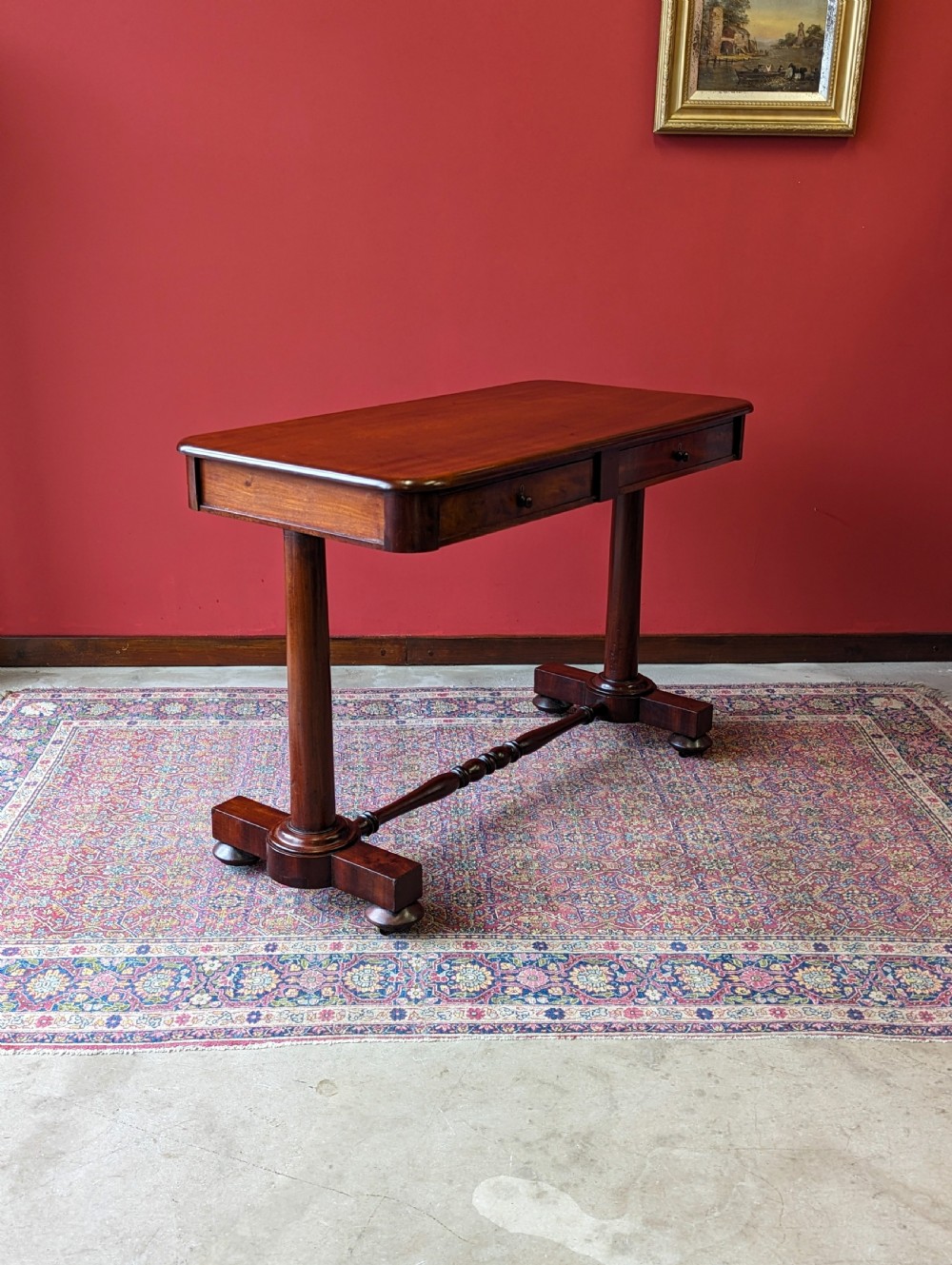 Antique Regency Period Mahogany Library Table Desk Circa 1830 View IV