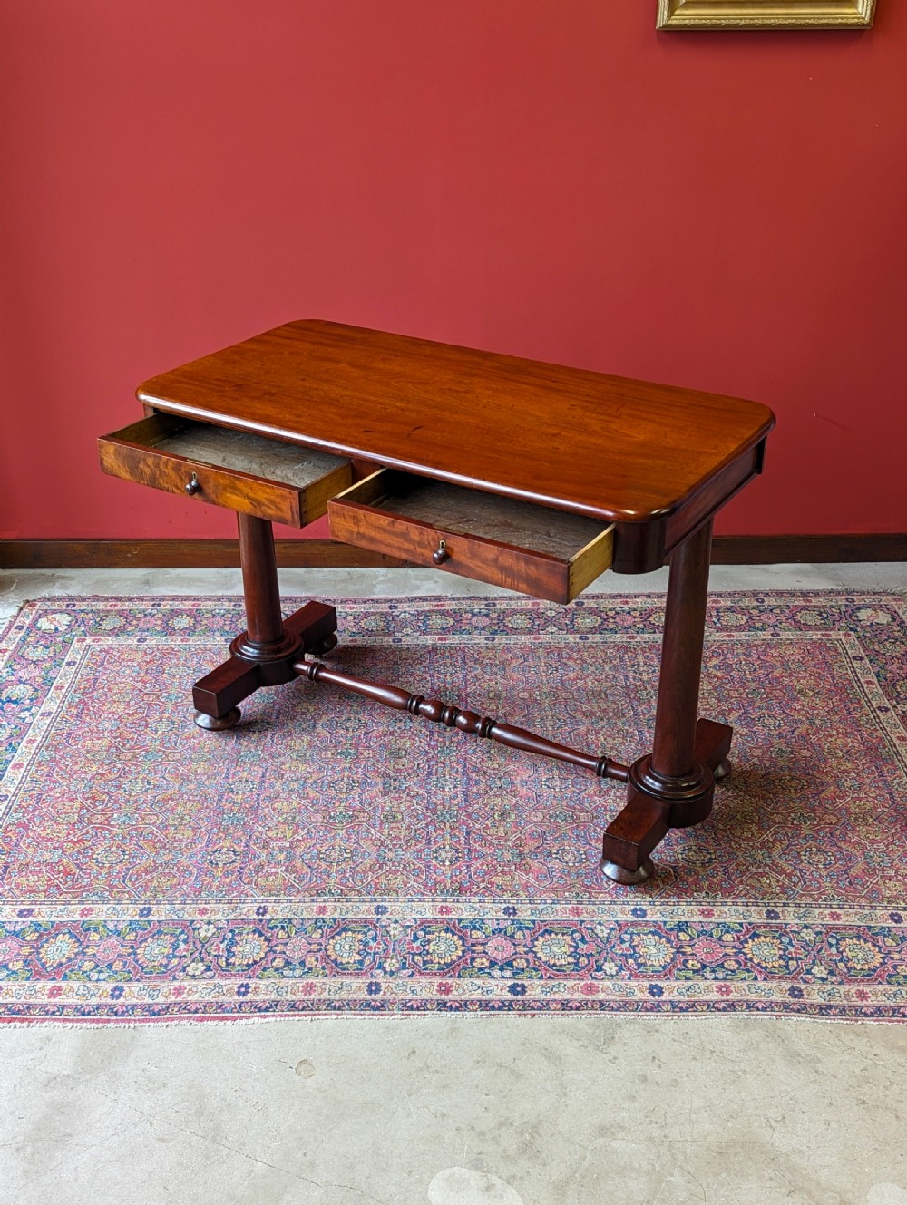 Antique Regency Period Mahogany Library Table Desk Circa 1830 View V
