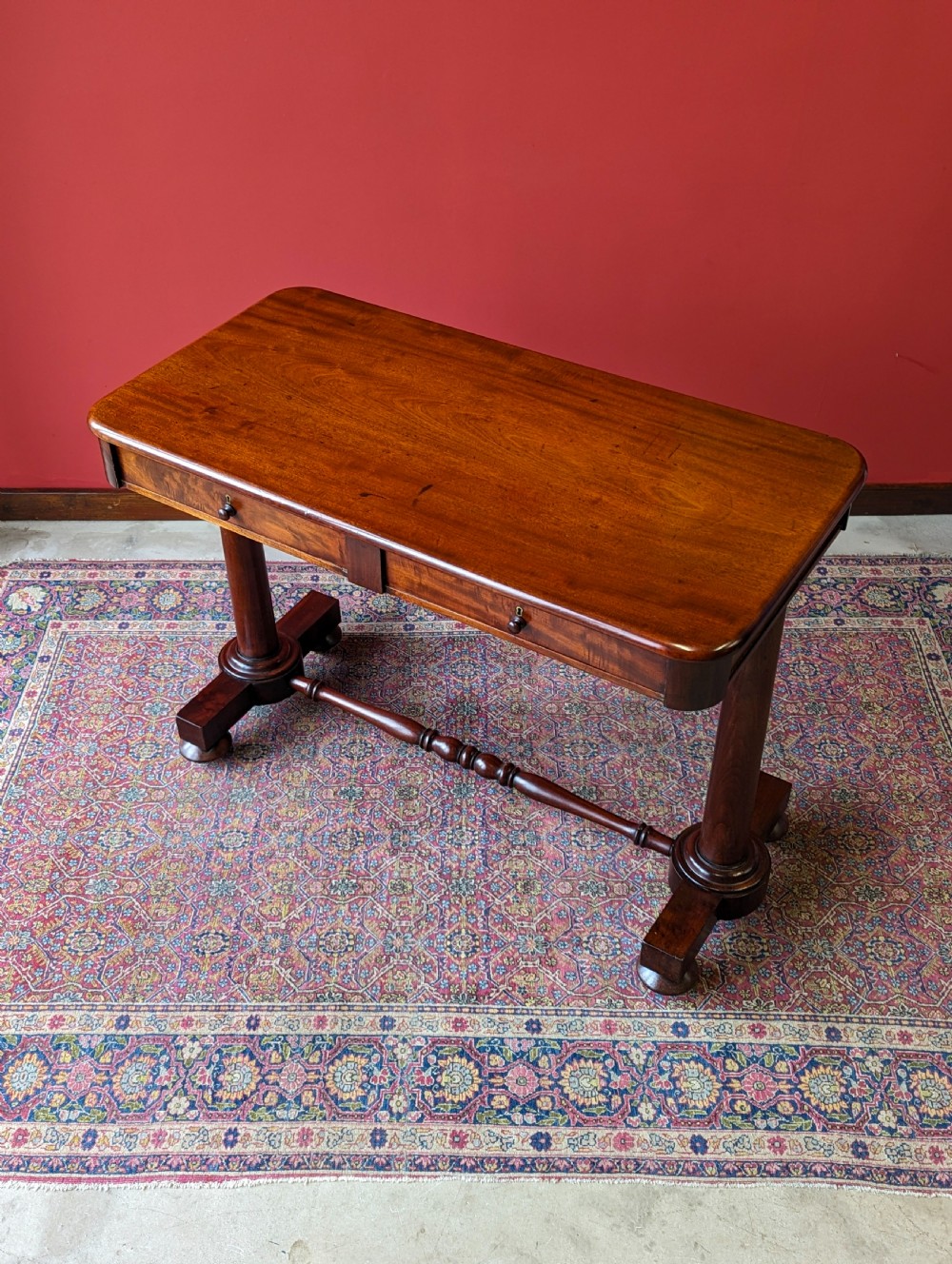 Antique Regency Period Mahogany Library Table Desk Circa 1830 View VI