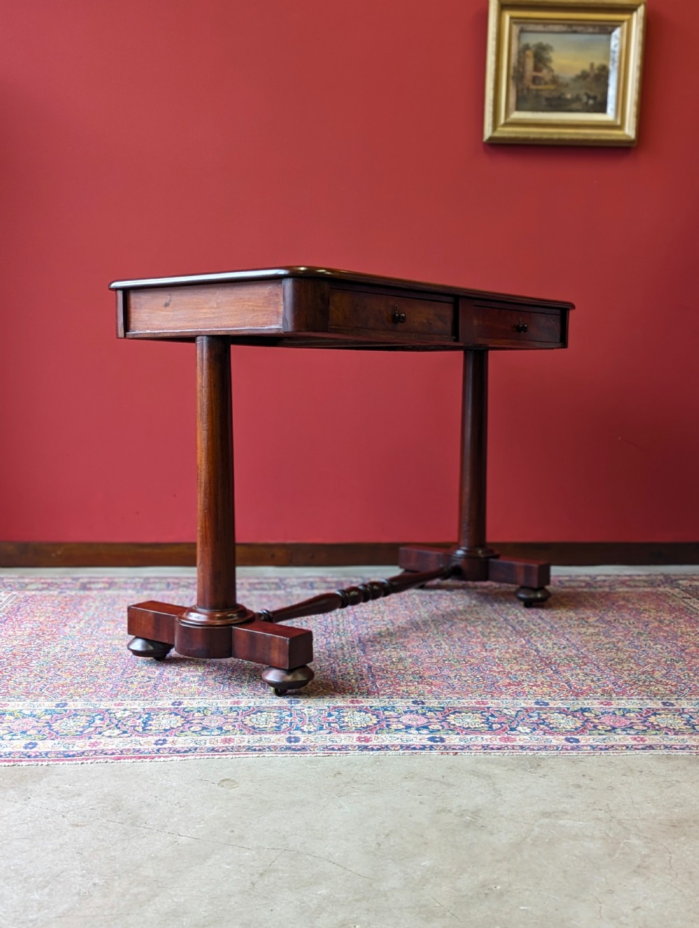 Antique Regency Period Mahogany Library Table Desk Circa 1830 View VIII