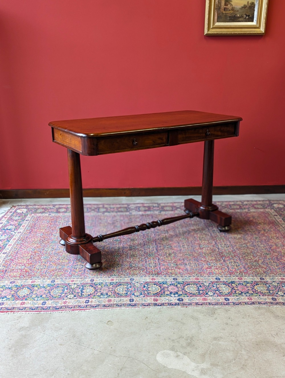 Antique Regency Period Mahogany Library Table Desk Circa 1830 View IX