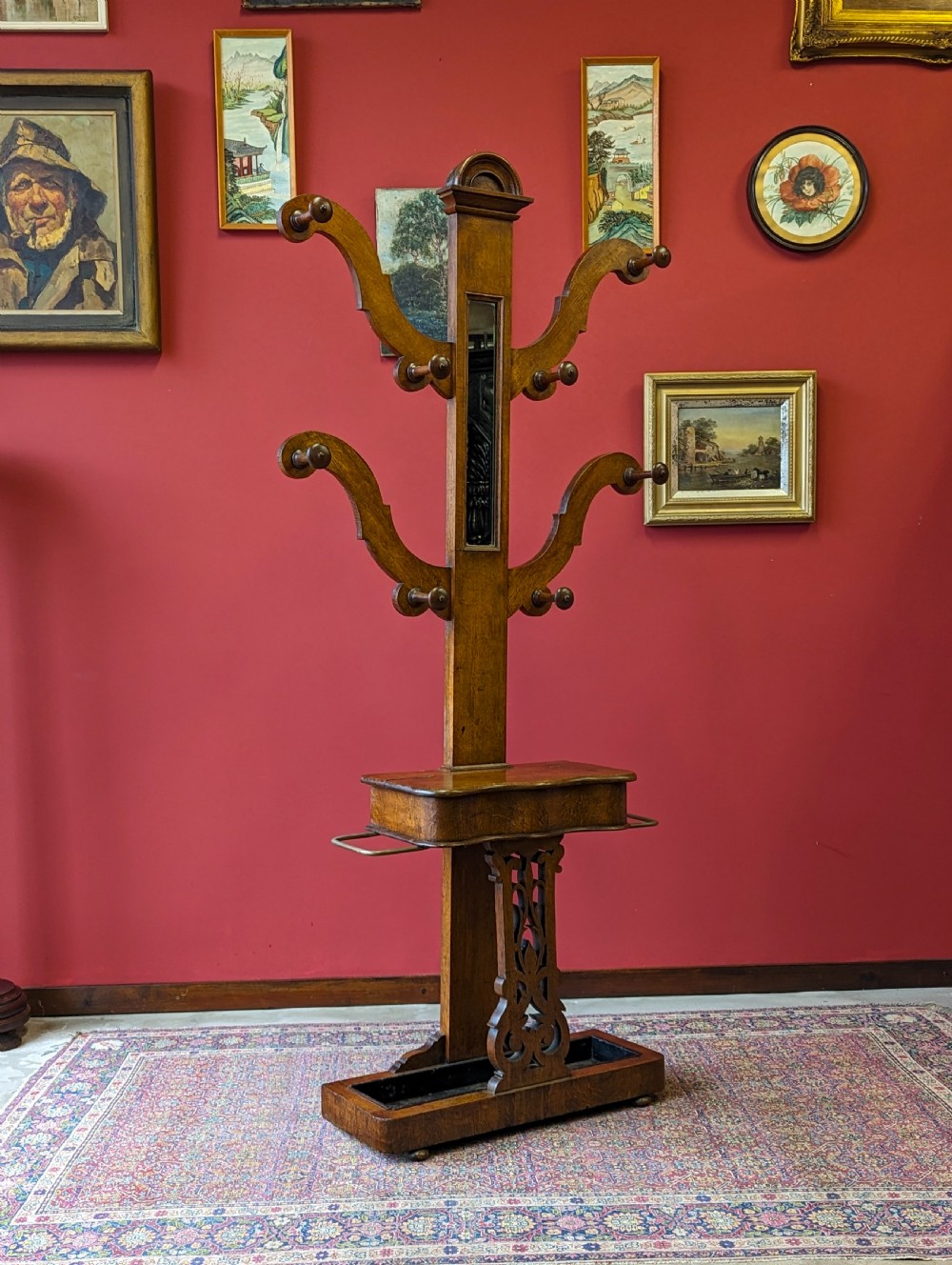 Antique Victorian Oak ‘Tree’ Hall Stand View IV