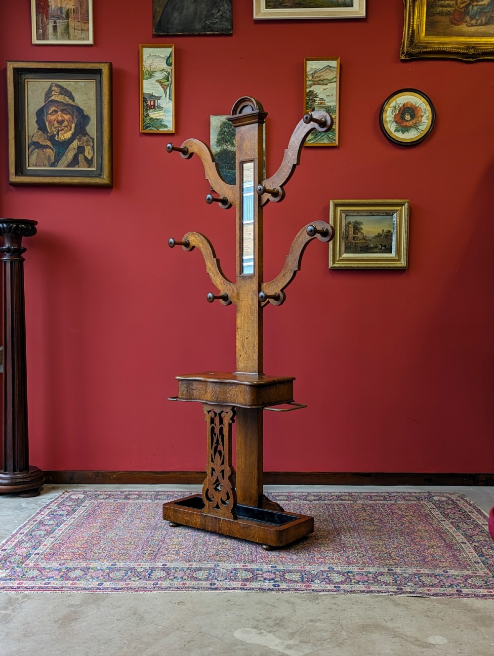Antique Victorian Oak ‘Tree’ Hall Stand View V