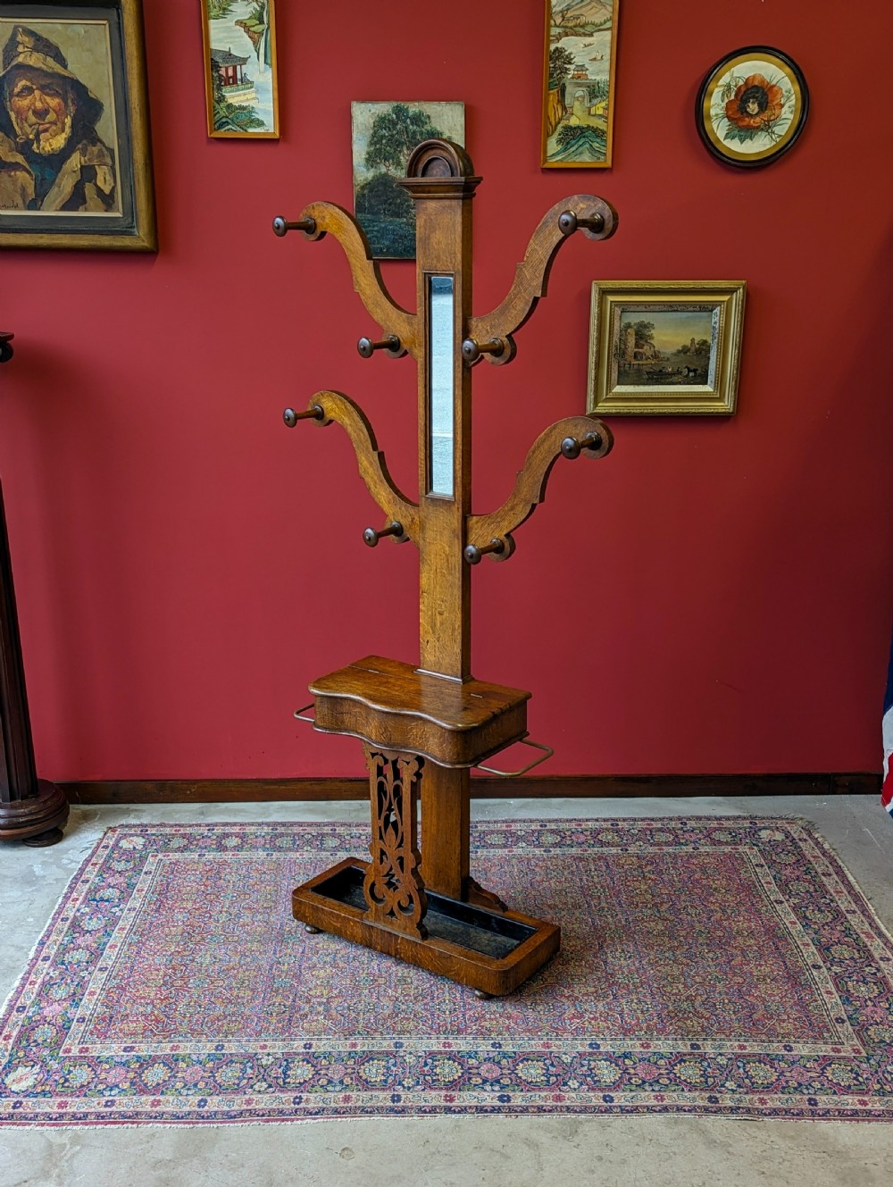 Antique Victorian Oak ‘Tree’ Hall Stand View VI