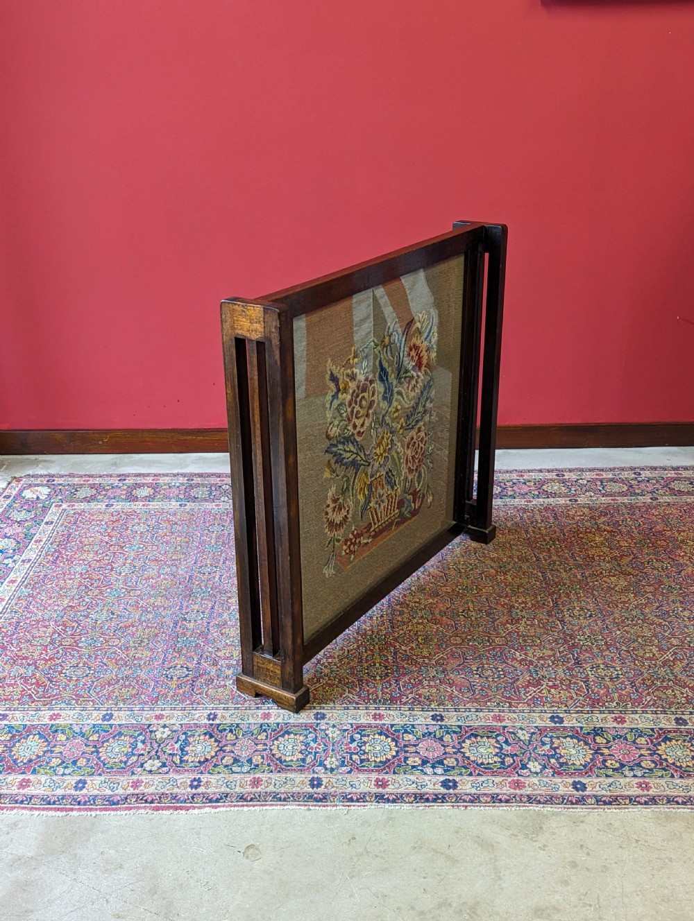 Antique 1920’s Oak Tapestry Fire Screen View III