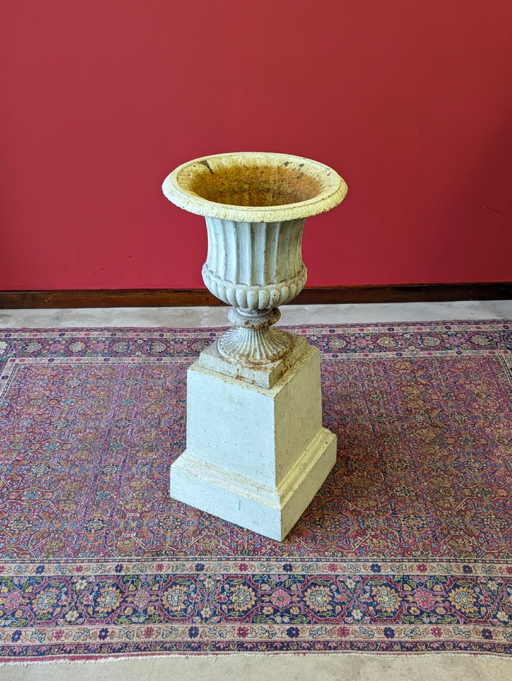 Antique Early 20th Century Cast Iron Garden Urn View IX