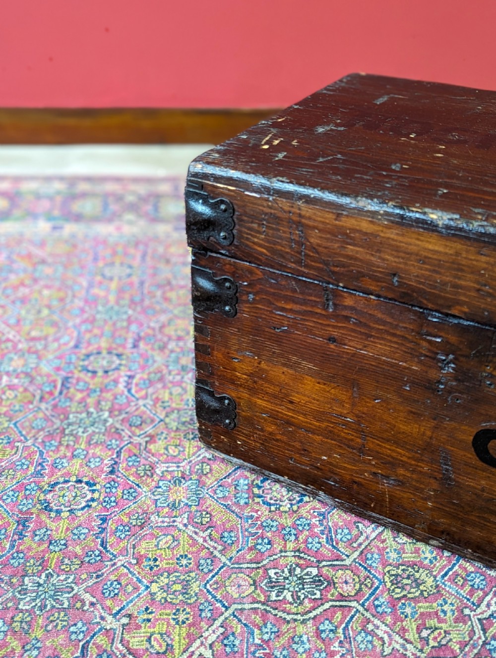Antique Early 20th Century Pine Military Chest View V