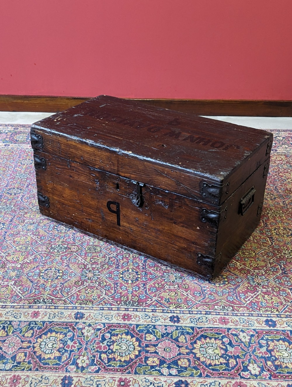 Antique Early 20th Century Pine Military Chest View X