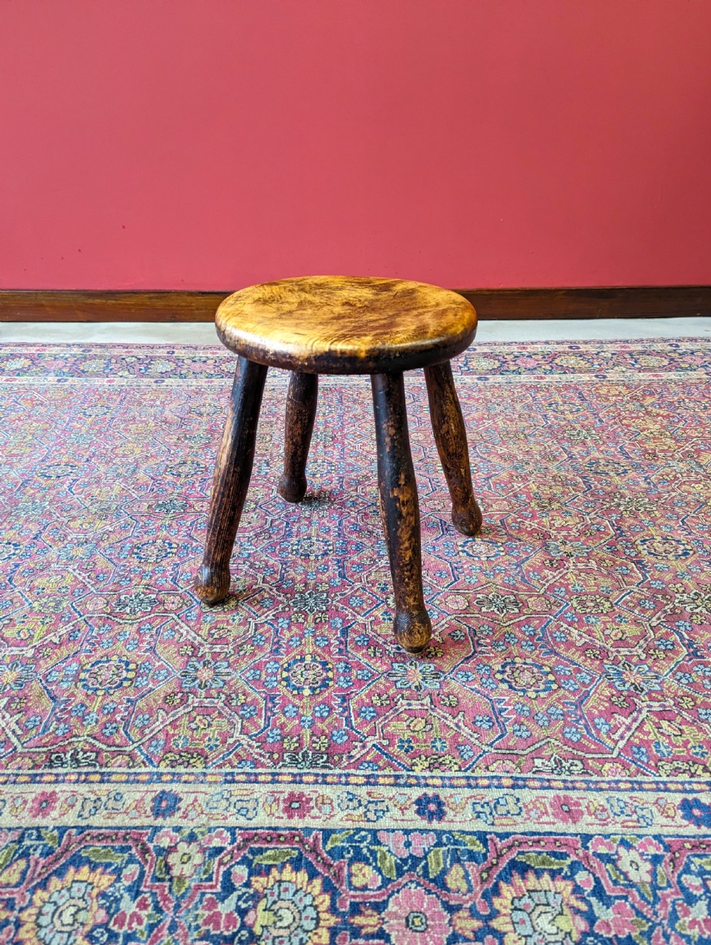 Antique Victorian Elm Milking Stool
