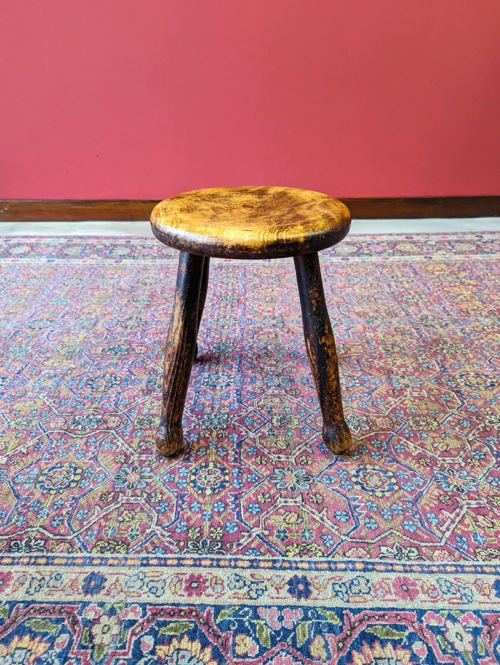 Antique Victorian Elm Milking Stool View VI
