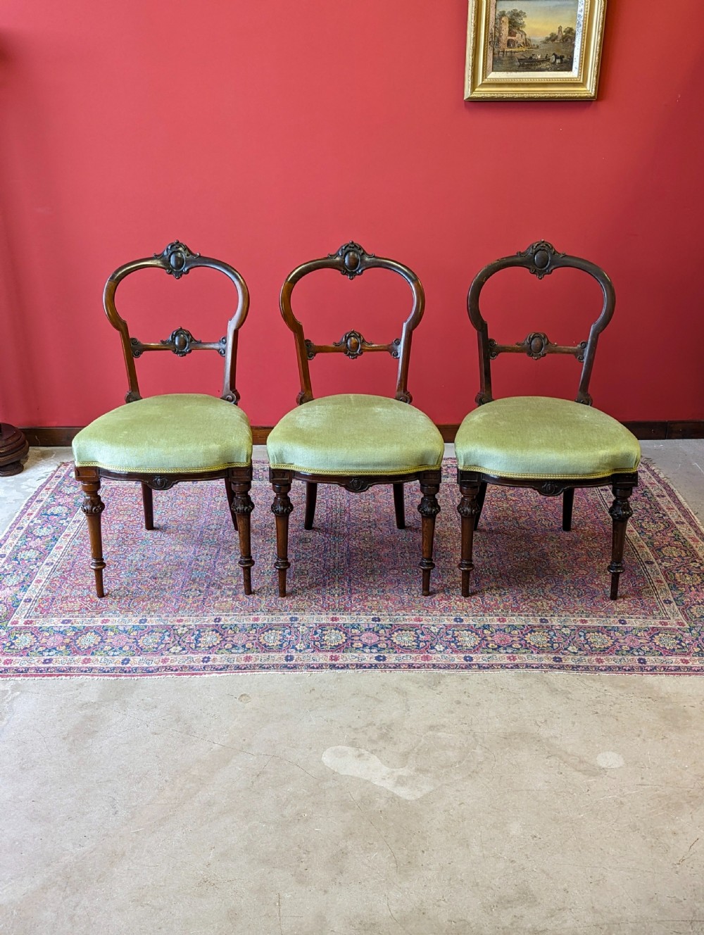 Set of Six Antique Victorian Rosewood Dining Chairs View IV