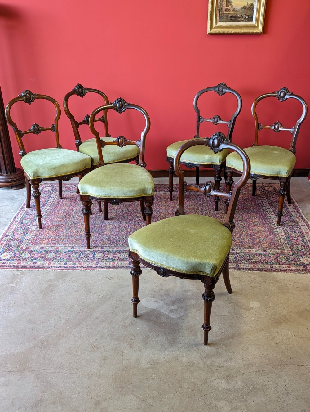 Set of Six Antique Victorian Rosewood Dining Chairs View V