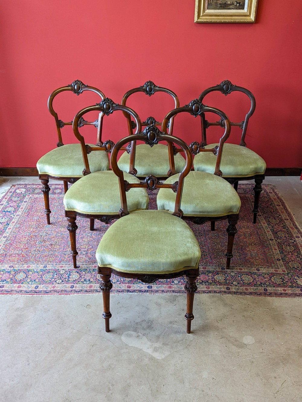 Set of Six Antique Victorian Rosewood Dining Chairs View VI