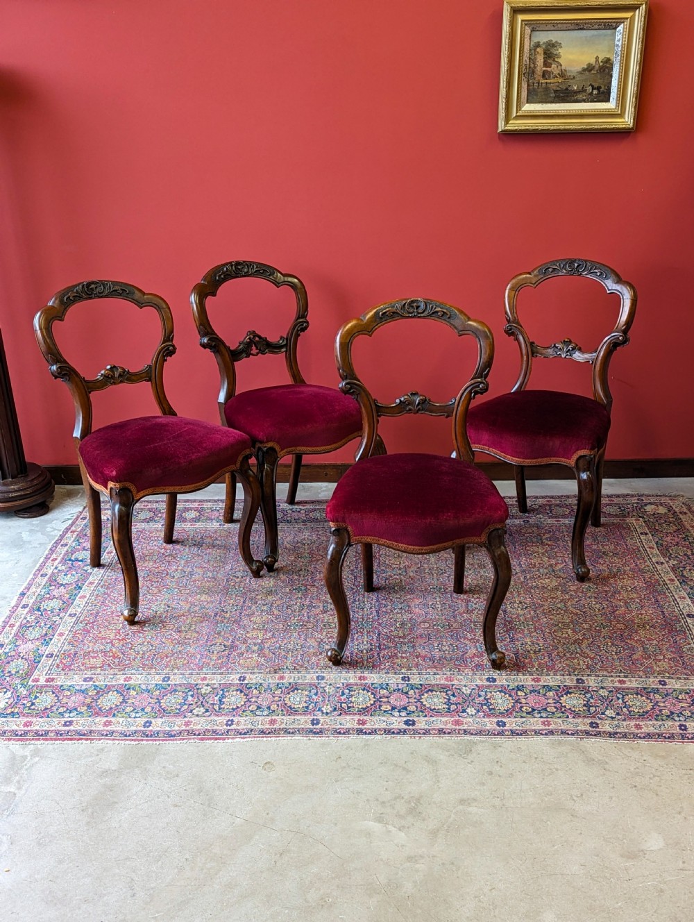 Set of Four Antique Victorian Mahogany Dining Chairs View V