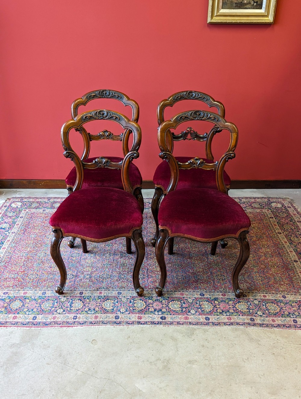 Set of Four Antique Victorian Mahogany Dining Chairs View VI