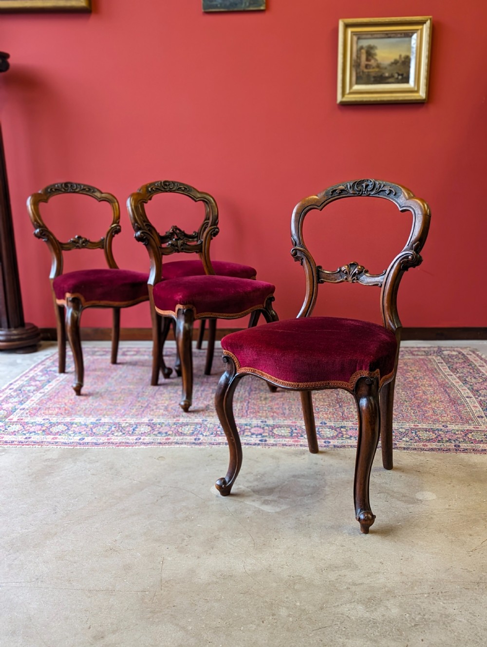 Set of Four Antique Victorian Mahogany Dining Chairs View IX