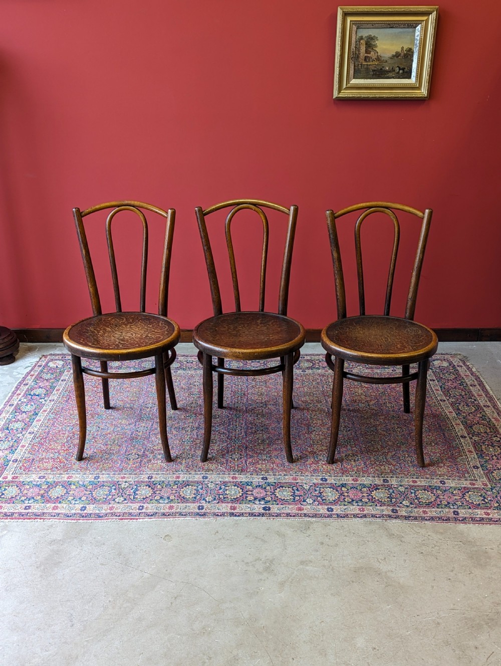 Set of Three Early 20th Century Thonet Bentwood Bistro Chairs