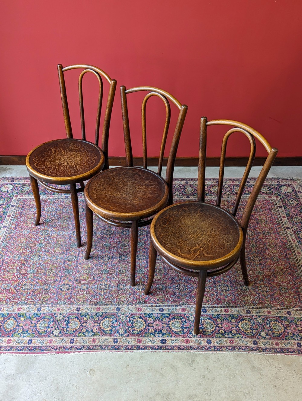 Set of Three Early 20th Century Thonet Bentwood Bistro Chairs View VI
