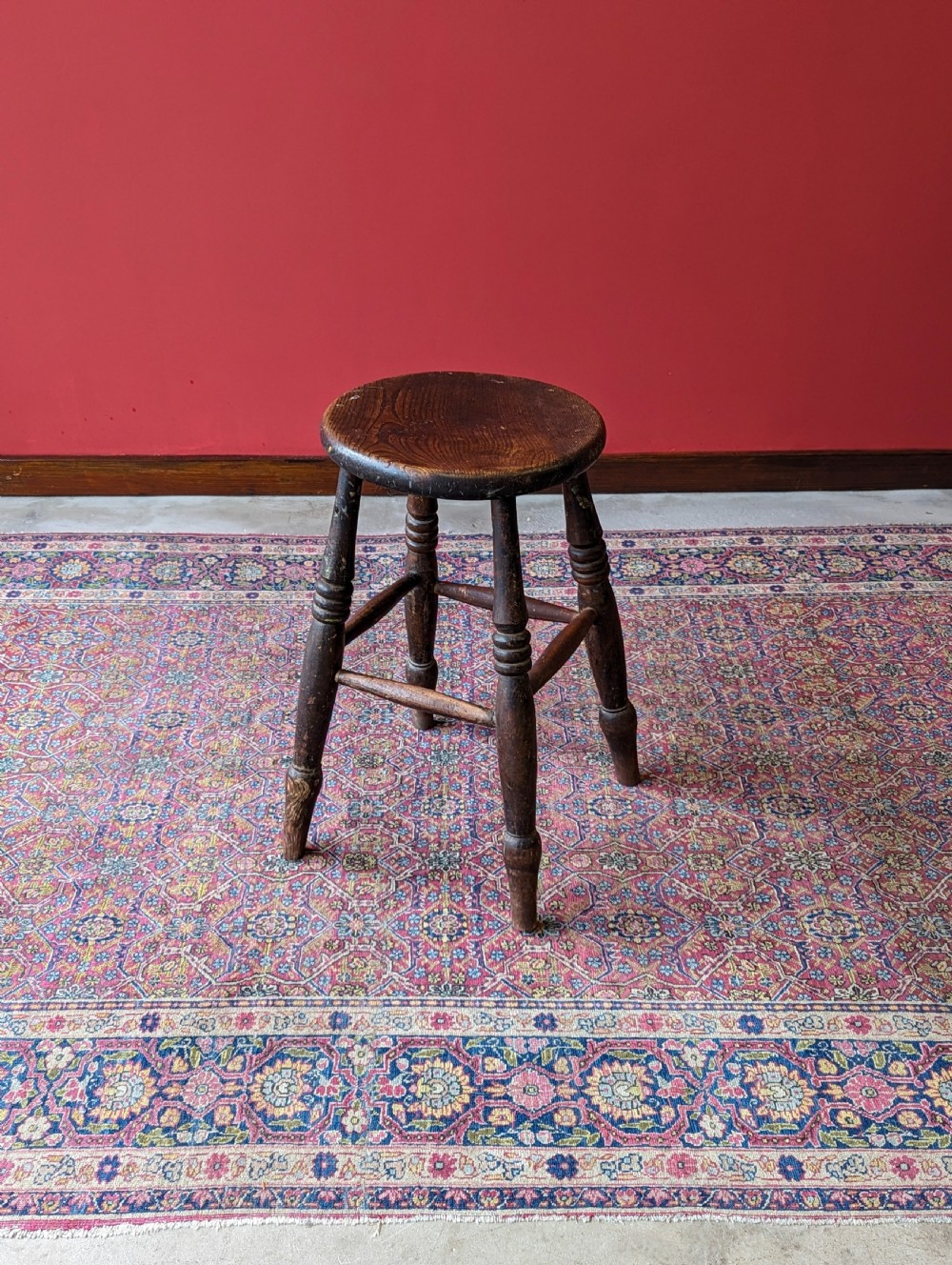 Antique Victorian Elm Stool