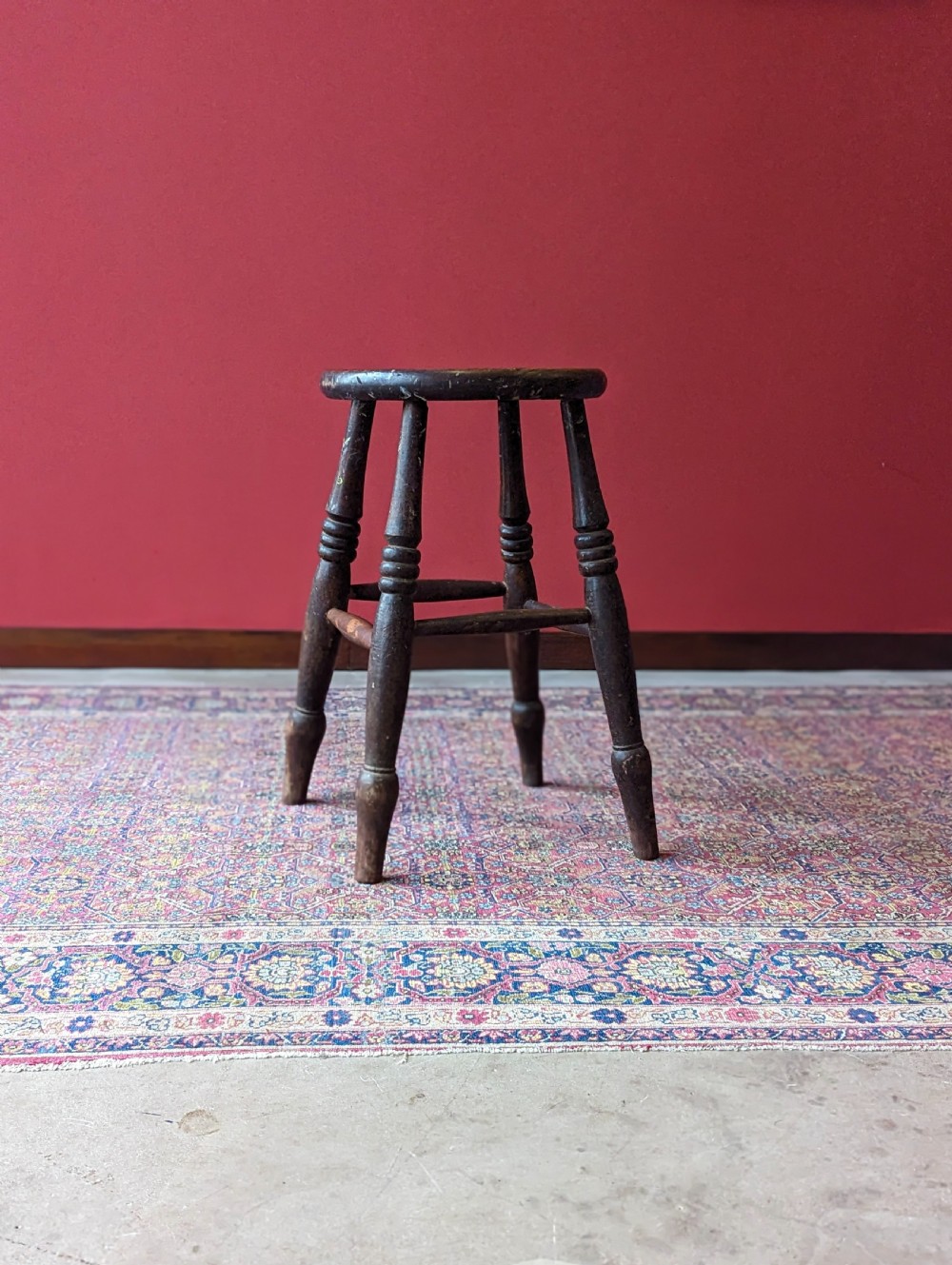 Antique Victorian Elm Stool View VIII