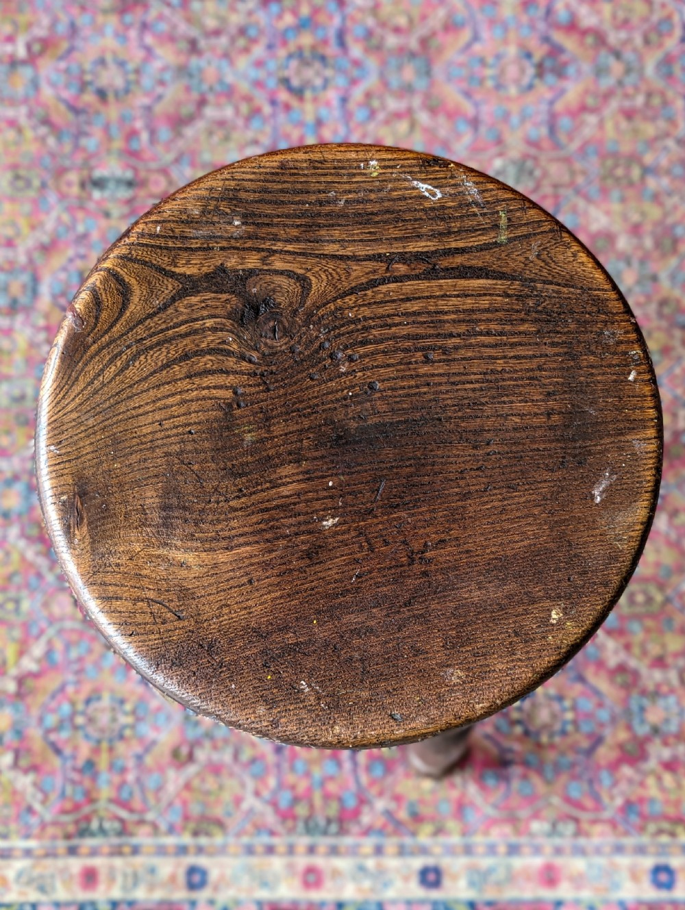 Antique Victorian Elm Stool View IX