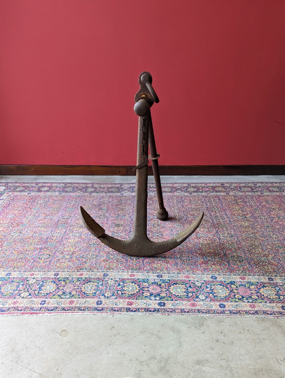 Antique Victorian Cast Iron Ships Anchor View II