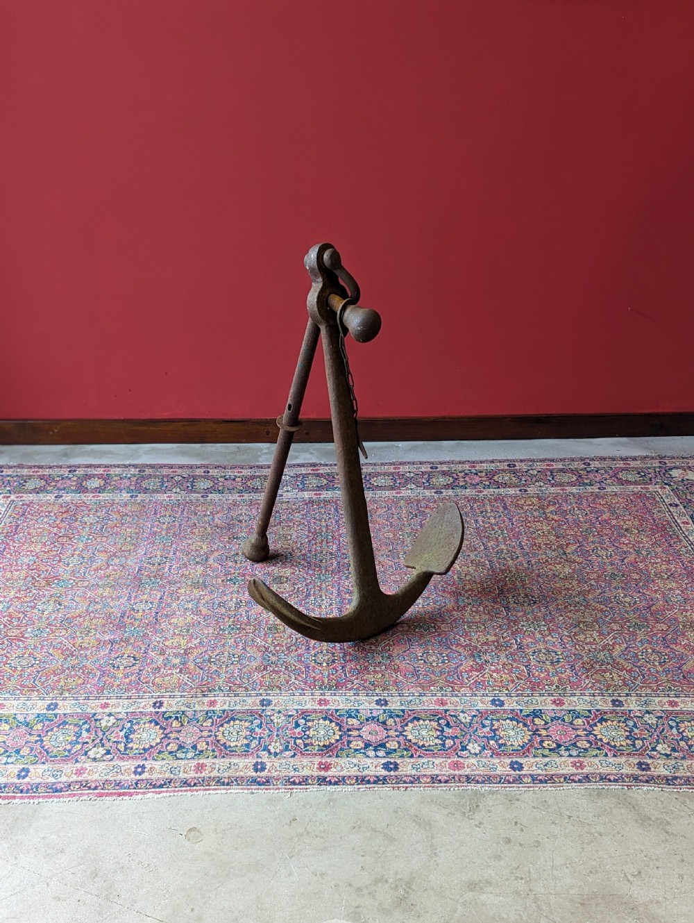 Antique Victorian Cast Iron Ships Anchor View IX