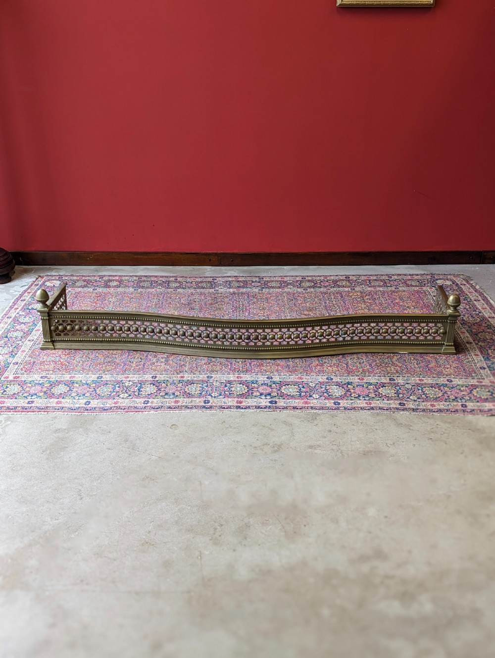 Antique Victorian Brass Fender View II