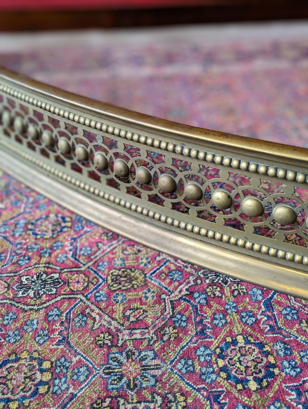 Antique Victorian Brass Fender View III