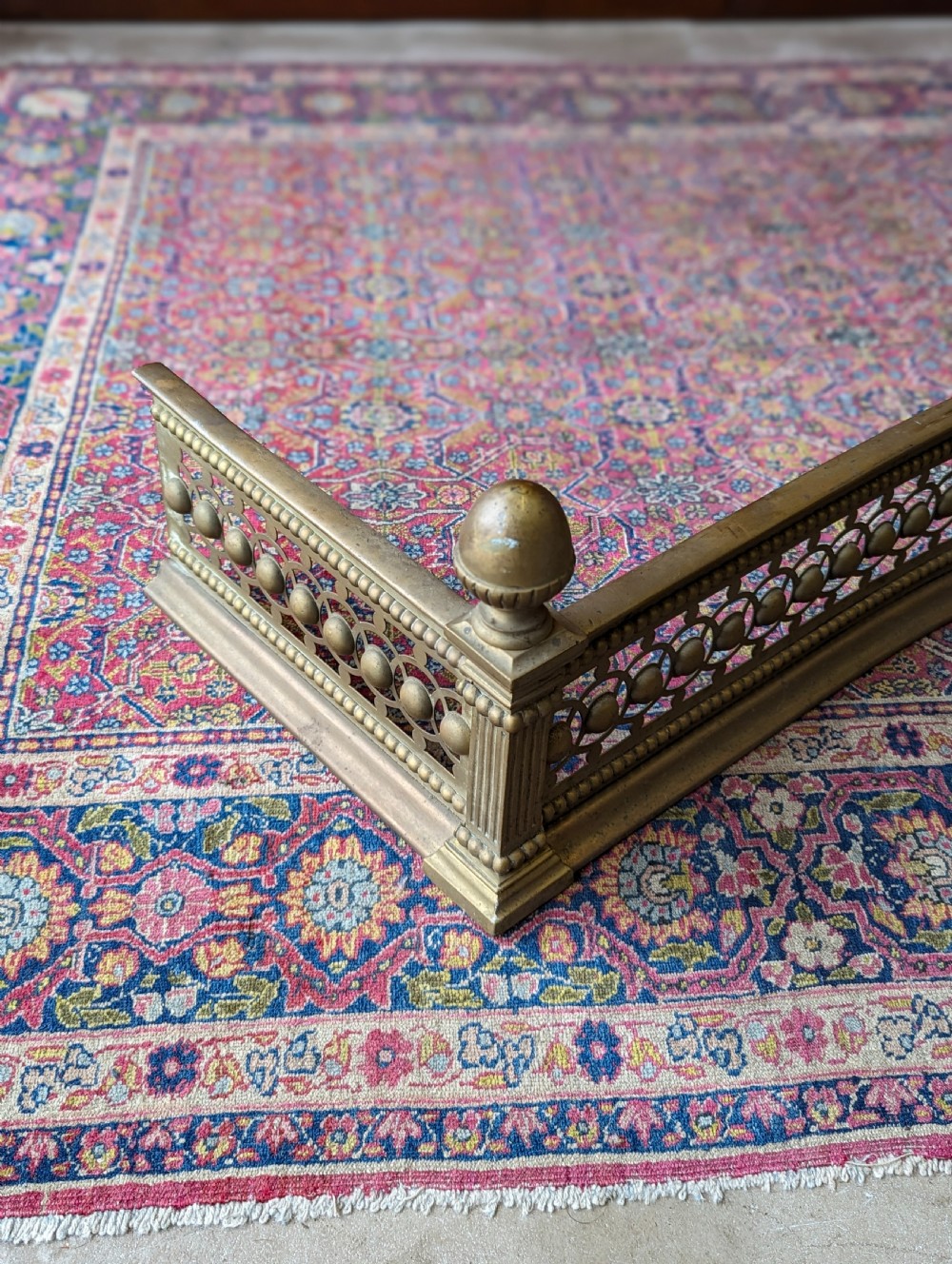 Antique Victorian Brass Fender View IV