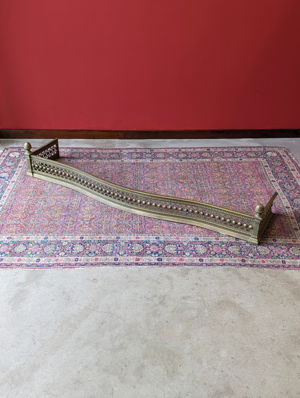 Antique Victorian Brass Fender View VI