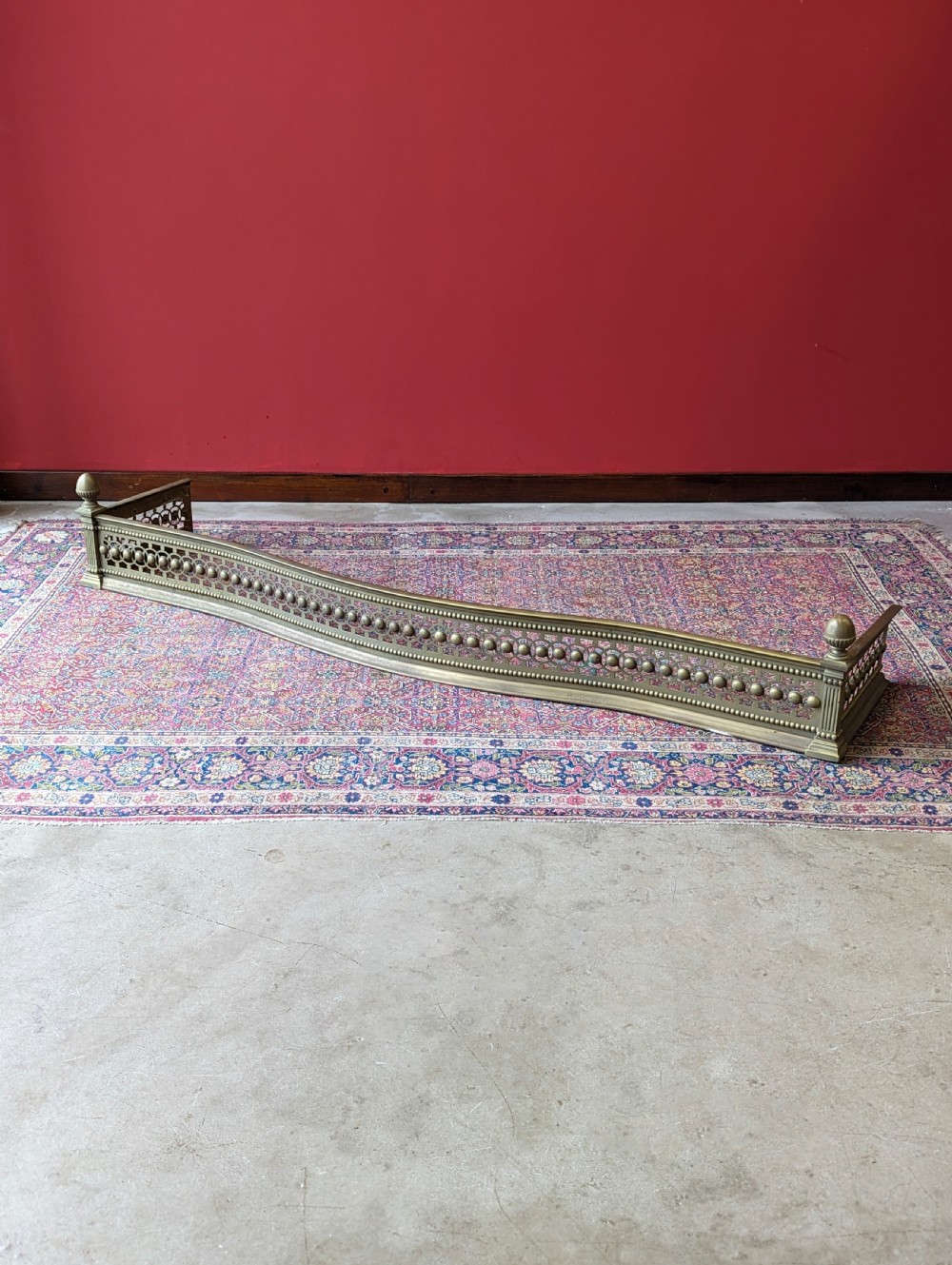 Antique Victorian Brass Fender View X