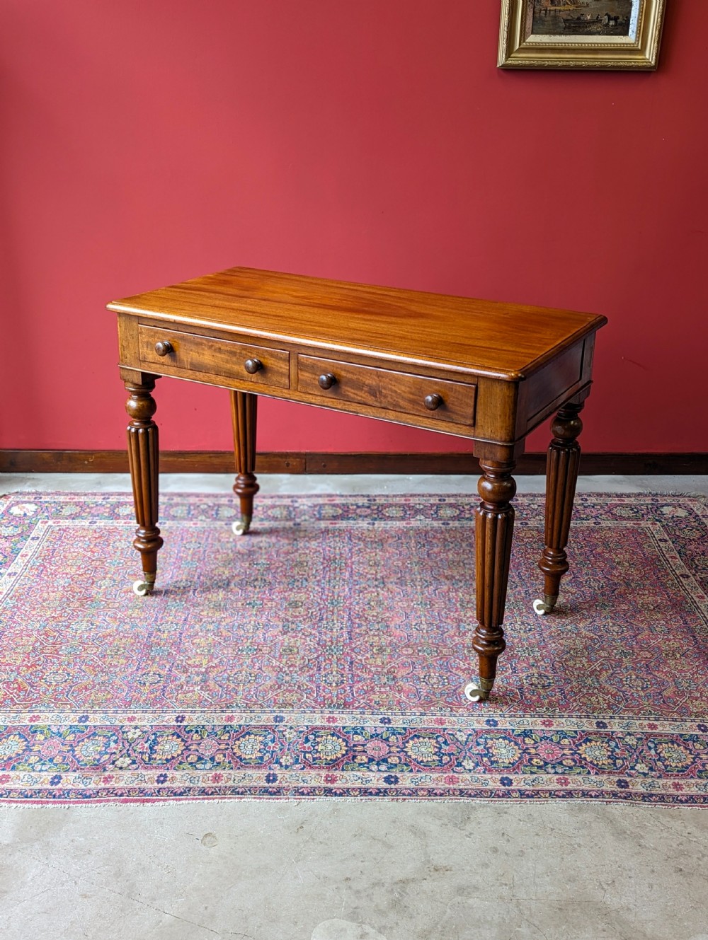 Antique Mid Victorian Mahogany Library Table