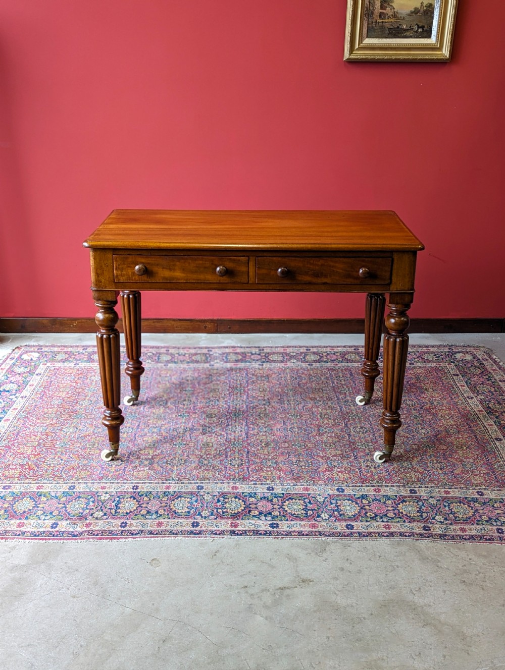 Antique Mid Victorian Mahogany Library Table View II