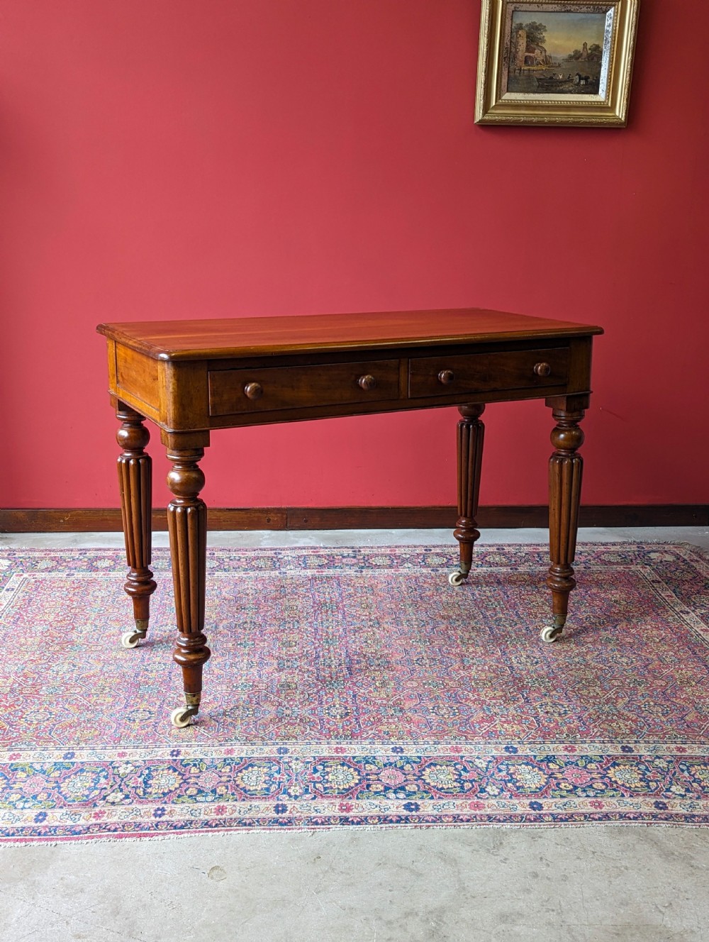 Antique Mid Victorian Mahogany Library Table View III
