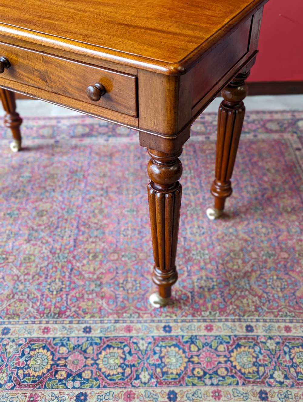 Antique Mid Victorian Mahogany Library Table View IV