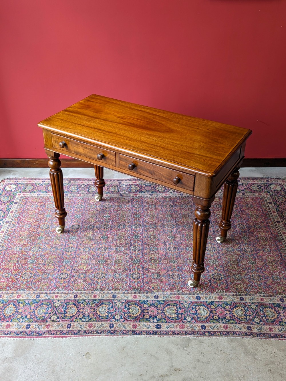 Antique Mid Victorian Mahogany Library Table View VI