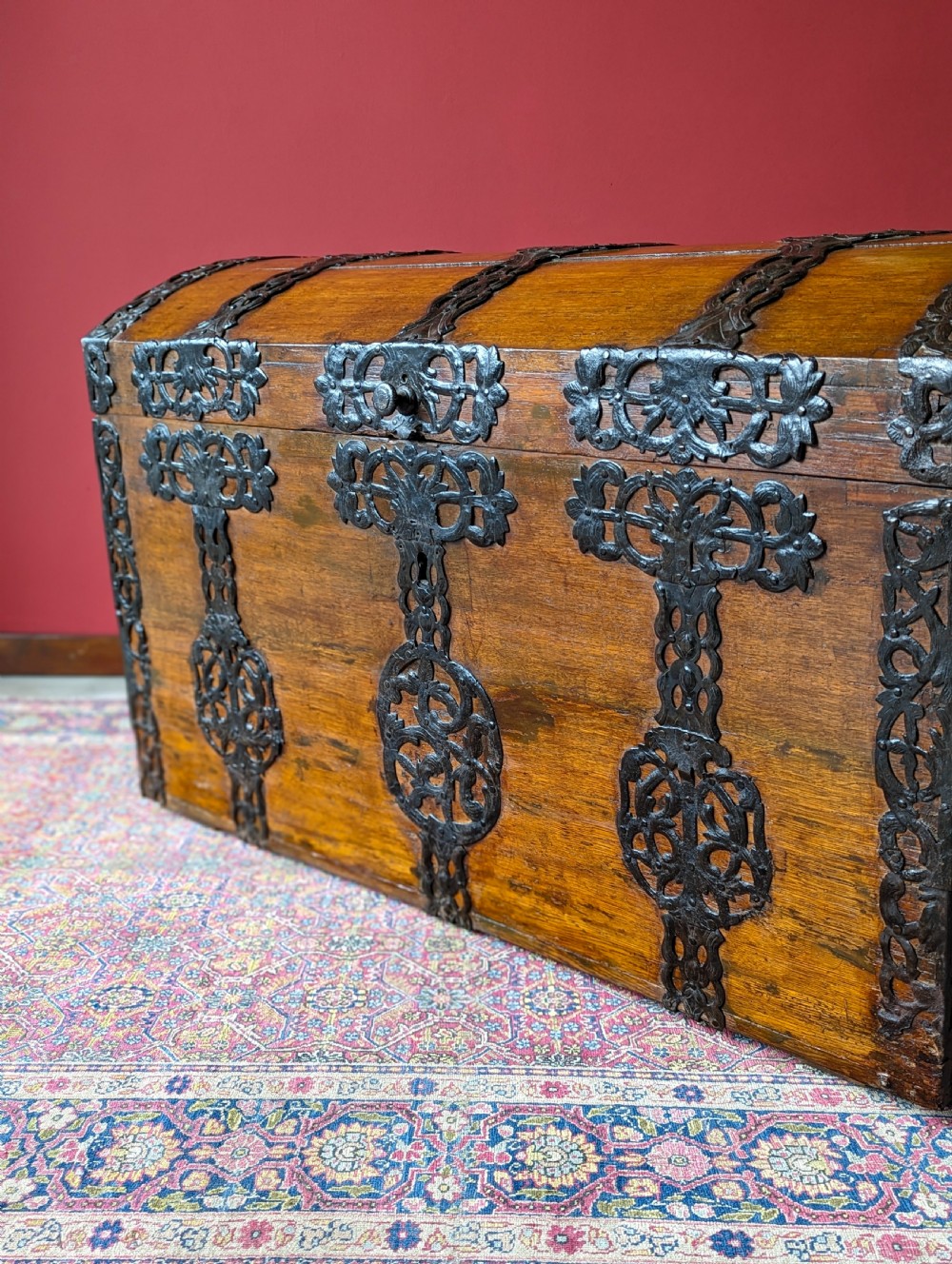 Antique Victorian Dome Topped Sea Chest View IV